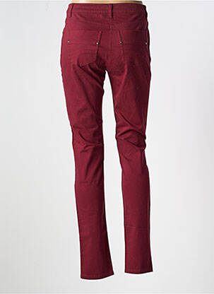 Pantalon slim tissage popeline taille normale rouge FLEUR DE SEL femme