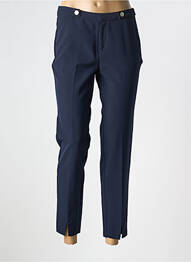 Pantalon 7/8 taille à pinces taille basse bleu MORGAN femme