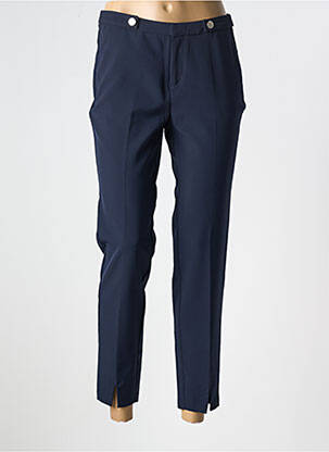 Pantalon 7/8 taille à pinces taille basse bleu MORGAN femme