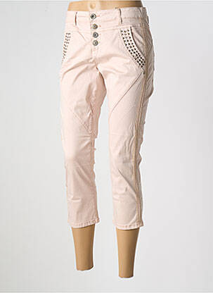 Pantacourt stretch taille basse rose CREAM femme