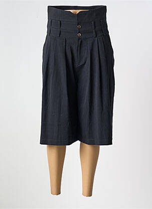 Pantacourt taille haute taille haute noir R 867 femme