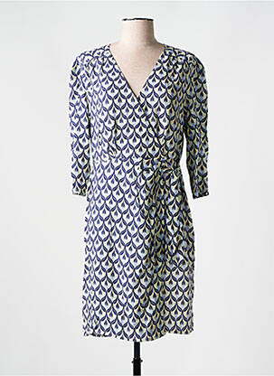 Robe mi-longue manches 3/4 manches 3/4 violet JULIE GUERLANDE femme