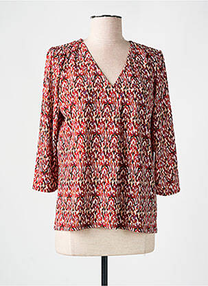 Blouse manches 3/4 manches 3/4 rouge JULIE GUERLANDE femme