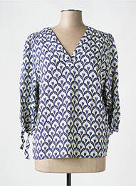 Blouse imprimé fleurs manches 3/4 violet JULIE GUERLANDE femme
