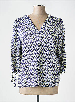 Blouse imprimé fleurs manches 3/4 violet JULIE GUERLANDE femme