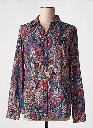 Chemisier imprimé fantaisie manches longues bleu CARLA KOPS femme