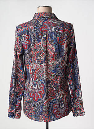Chemisier imprimé fantaisie manches longues bleu CARLA KOPS femme