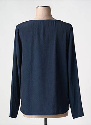 Chemisier coupe fluide manches longues bleu ICHI femme