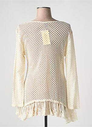 Top coupe cintrée manches longues beige MARILU femme