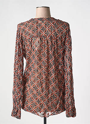Chemisier imprimé fantaisie manches longues marron MKT STUDIO femme