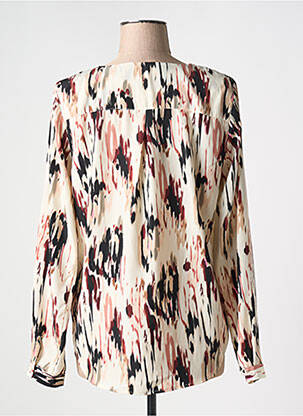 Blouse imprimé fantaisie manches longues beige ICHI femme