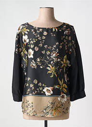 Blouse imprimé fantaisie manches longues noir LA FEE MARABOUTEE femme