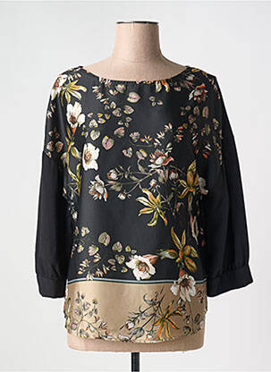 Blouse imprimé fantaisie manches longues noir LA FEE MARABOUTEE femme