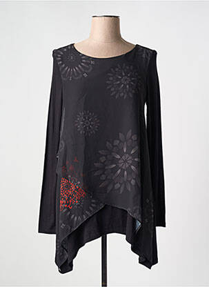 Tunique manches longues coupe fluide noir DESIGUAL femme