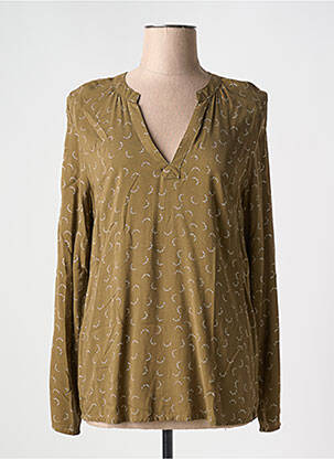 Blouse imprimé fantaisie manches longues vert ICHI femme