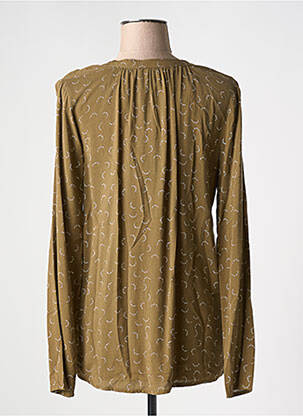 Blouse imprimé fantaisie manches longues vert ICHI femme