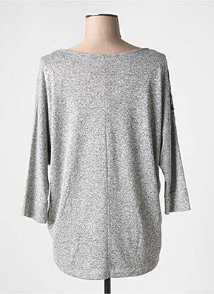 Pull col v manches 3/4 gris DESIGUAL femme
