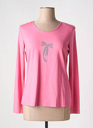 Top col rond manches longues rose EUGEN KLEIN femme