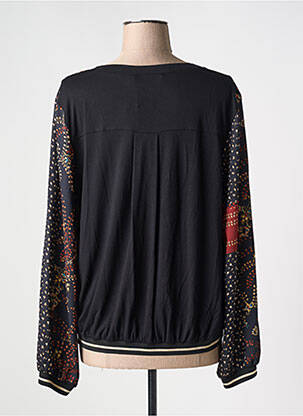 Top imprimé fantaisie manches longues noir LAUREN VIDAL femme