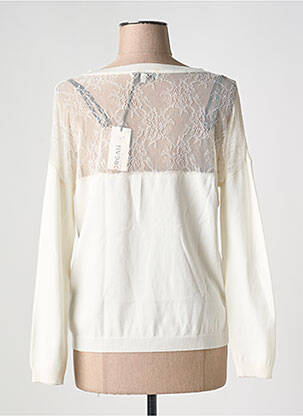 Pull col v manches longues blanc MORGAN femme