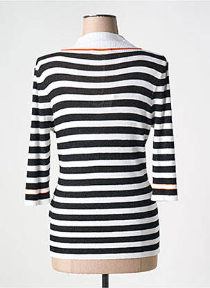 Pull coupe cintrée manches 3/4 noir ELEONORA AMADEI femme
