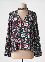 Blouse imprimé fantaisie manches longues noir MORGAN femme