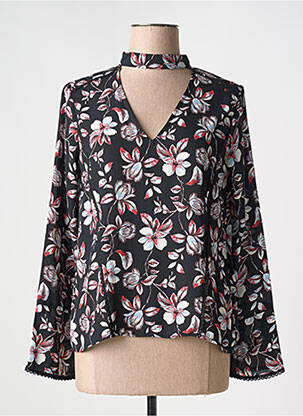Blouse imprimé fantaisie manches longues noir MORGAN femme