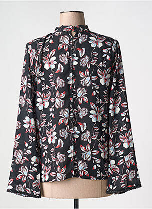 Blouse imprimé fantaisie manches longues noir MORGAN femme