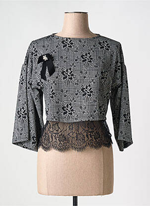 Top imprimé fantaisie manches 3/4 noir XT STUDIO femme