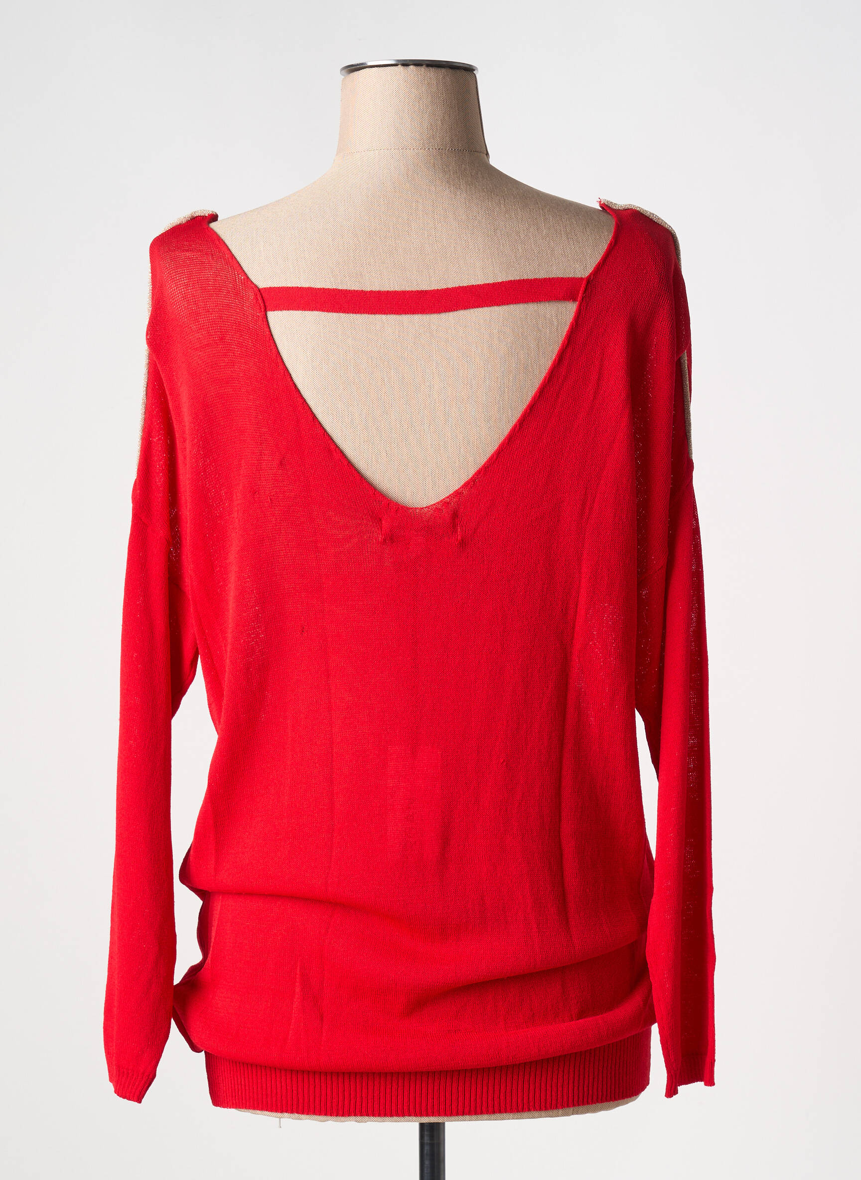 Pull Finition Bords-côtes Rouge Morgan Femme 2566617-rouge0 Modz