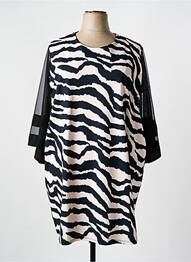 Robe mi-longue coupe fluide manches 3/4 noir POMELO femme
