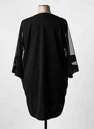 Robe mi-longue coupe fluide manches 3/4 noir POMELO femme