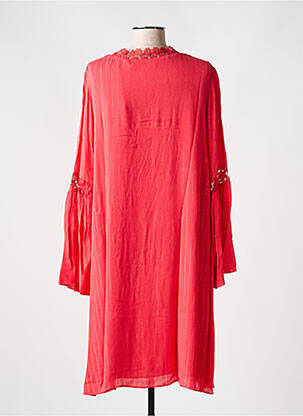 Robe mi-longue coupe fluide manches longues rouge FREEMAN T.PORTER femme