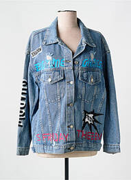 Veste casual coupe droite bleu GOLDEN LIVE femme