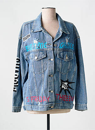 Veste casual coupe droite bleu GOLDEN LIVE femme