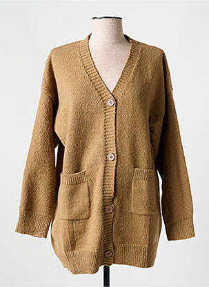 Gilet manches longues fermeture boutonnée sur le devant beige CHRISTY femme
