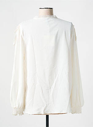 Blouse col rond manches longues blanc GOLDEN LIVE femme