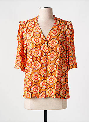 Chemisier manches courtes manches courtes orange C'EST BEAU LA VIE femme