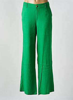 Pantalon droit fermeture zippée sous rabat boutonné vert FREEMAN T.PORTER femme