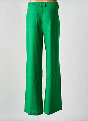 Pantalon droit fermeture zippée sous rabat boutonné vert FREEMAN T.PORTER femme