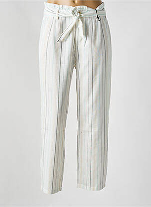 Pantalon droit tissage popeline taille normale blanc FREEMAN T.PORTER femme