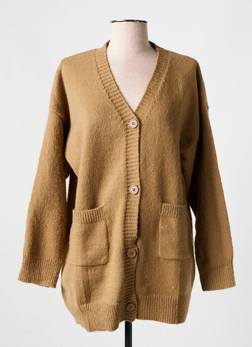 Gilet manches longues fermeture boutonnée sur le devant beige CHRISTY femme