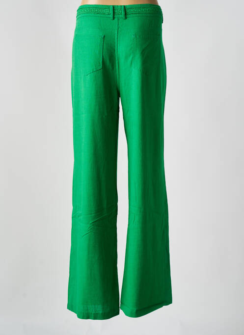 Pantalon droit fermeture zippée sous rabat boutonné vert FREEMAN T.PORTER femme