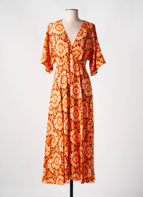 Robe longue orange C'EST BEAU LA VIE pour femme