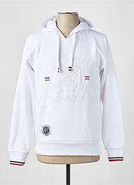 Sweat-shirt à capuche poches manches longues blanc IKONIK homme
