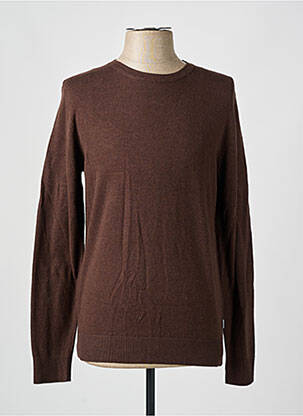 Pull stretch manches longues marron JACK & JONES homme