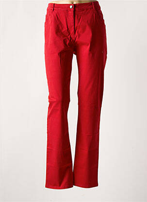 Jeans coupe slim stretch taille normale rouge FLEUR DE SEL femme