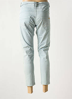 Pantalon 7/8 stretch taille normale bleu UNO PIU UNO femme