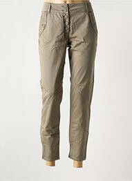 Pantalon chino tissage popeline taille normale marron FRANSA femme
