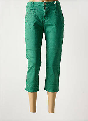 Pantacourt stretch taille normale vert CREAM femme